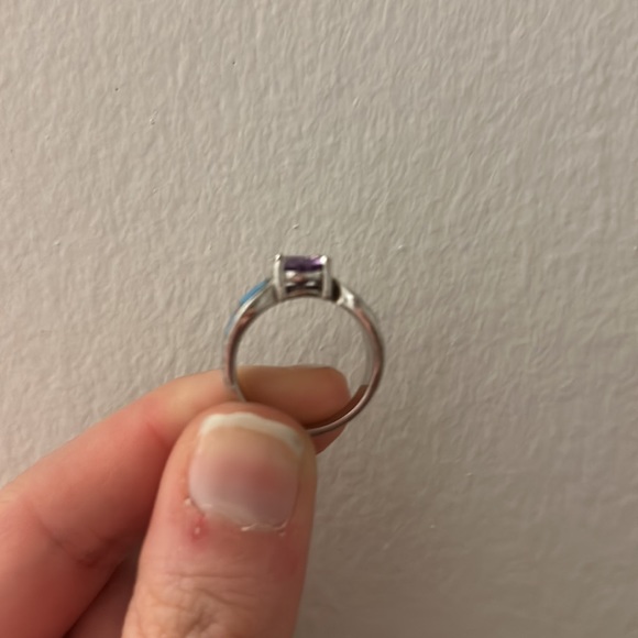 Amethyst & Opal Ring in T935 sterling silver - size 6.5 - Picture 4 of 5